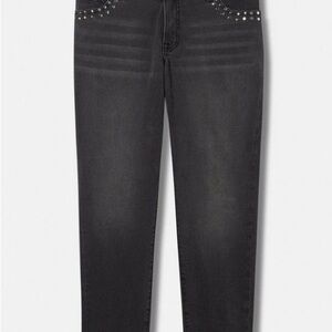 Torrid Black Studded Straight Leg Jeans